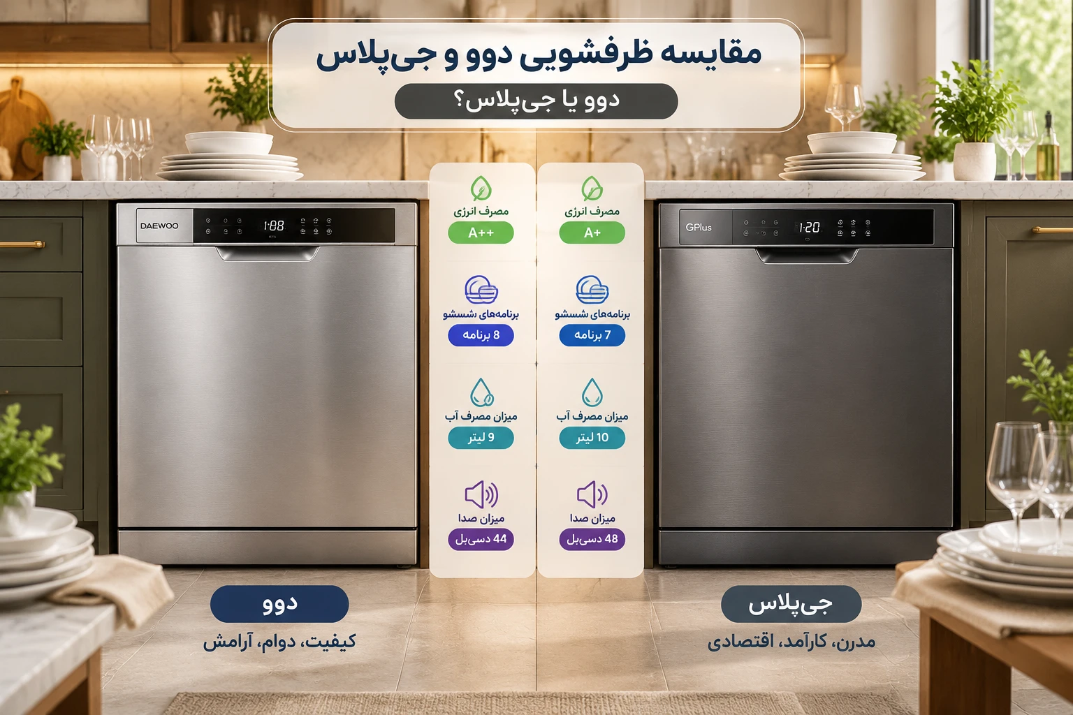 ماشین ظرفشویی دوو بهتر است یا جیپلاس؟